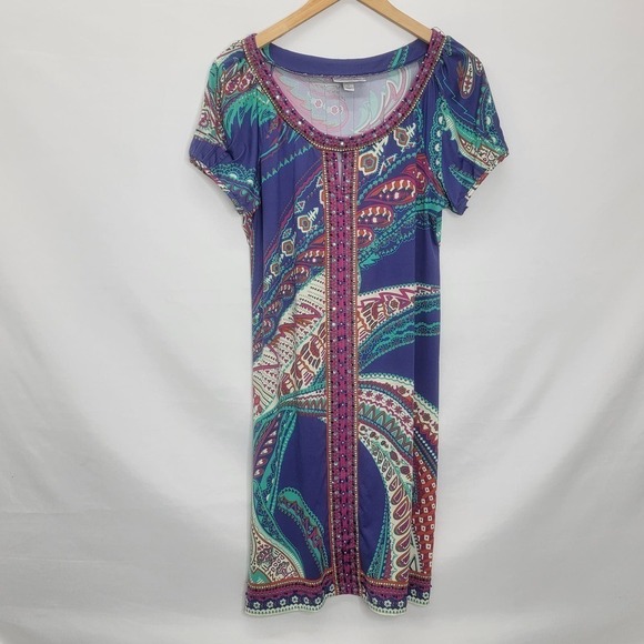 Dressbarn Multi Color Short sleeve Sheath Knee length dress - Picture 3 of 15